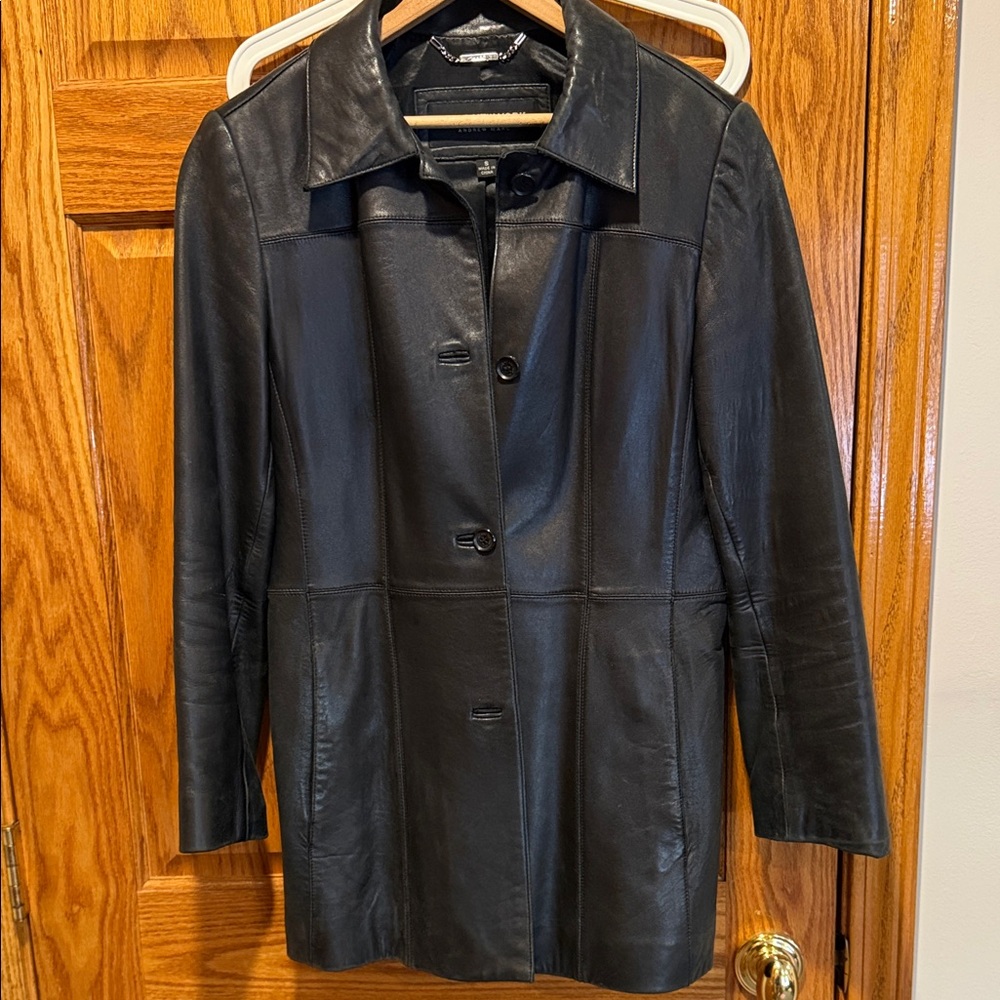Marc New York Women's 100% Black Leather Jacket